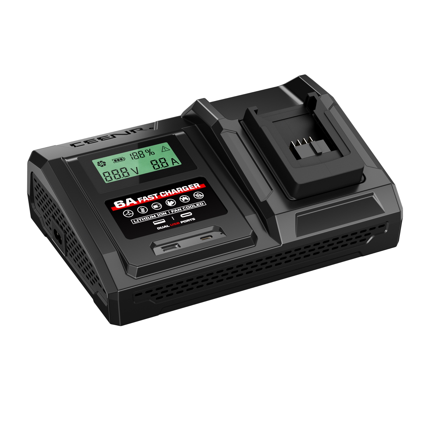 6 Amp Fast Charger for Milwaukee 18V Lithium-Ion Battery Pack