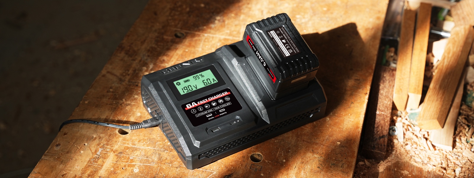 6 Amp Fast Charger for DeWalt 20V Max Lithium-Ion Battery Pack
