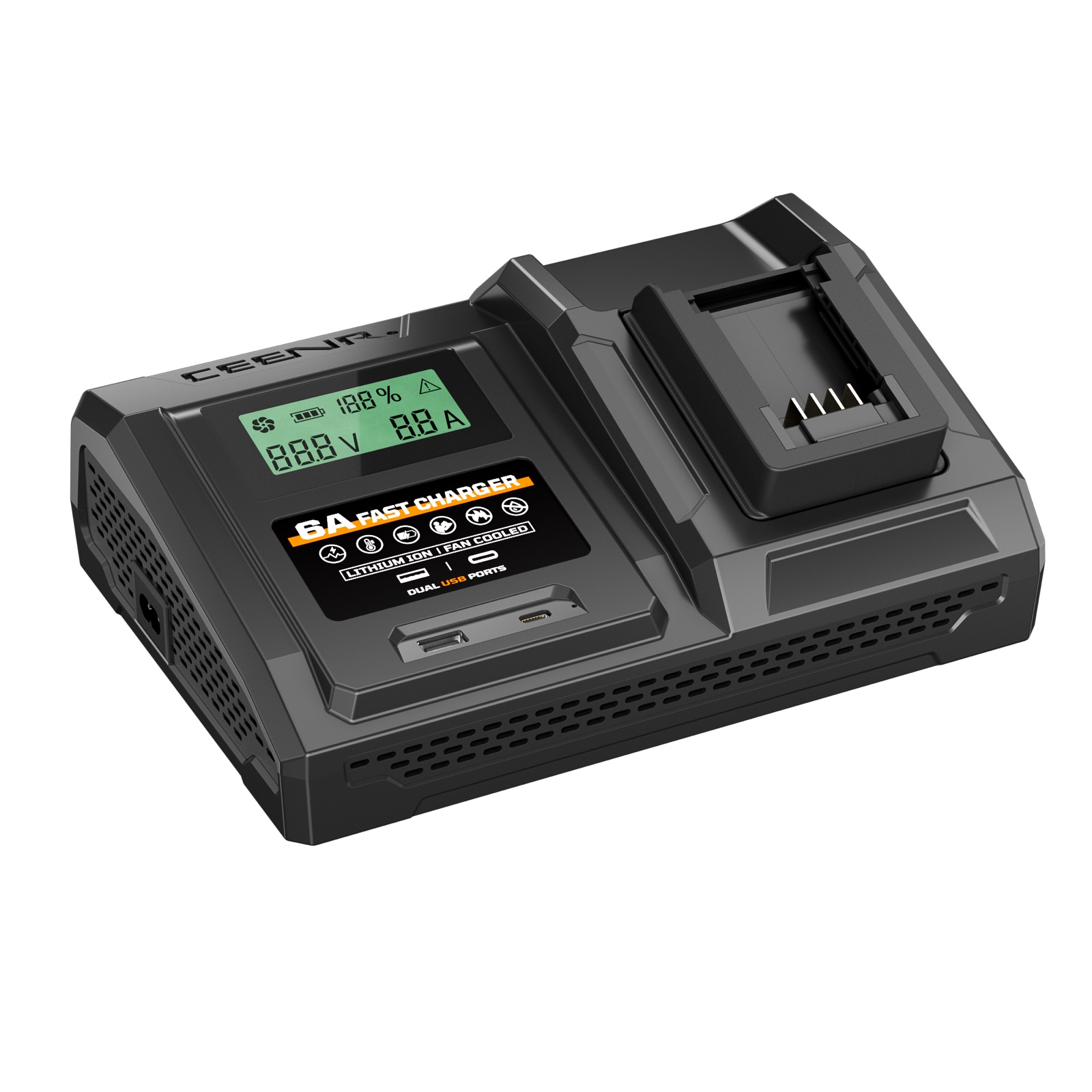 6 Amp Fast Charger for Black and Decker 20V Max Lithium-Ion Battery Pack