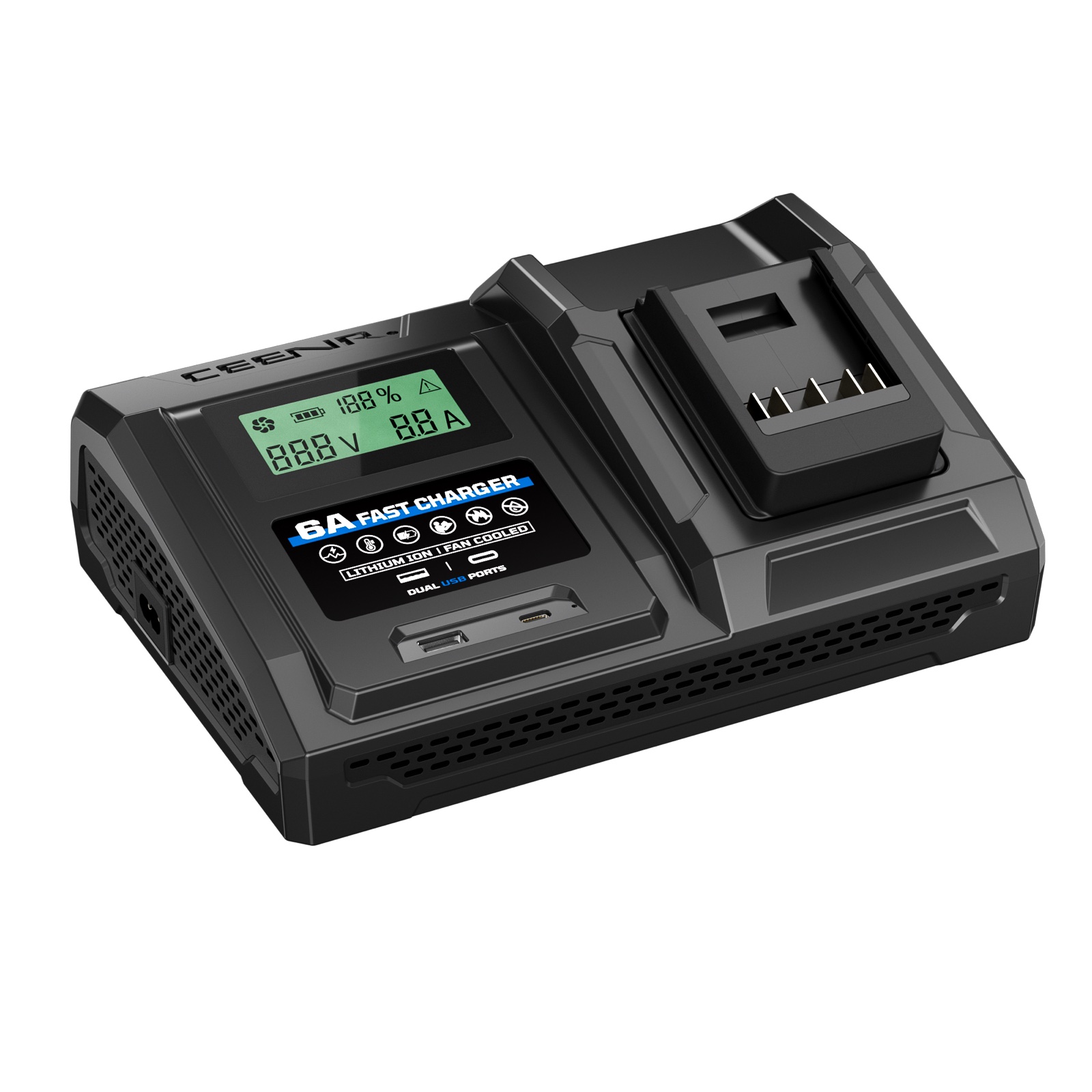 6 Amp Fast Charger for Bosch 18V Lithium-Ion Battery Pack