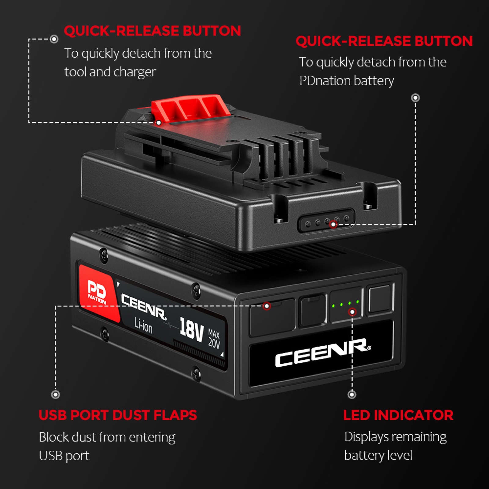 CEENR PDnation™ Battery Adapter for Porter Cable 20V Power Tools